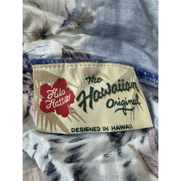 Hilo Hattie Women's Hawaiian Blue Off Shoulder Rayon Dress Size Medium - Picture 7 of 8